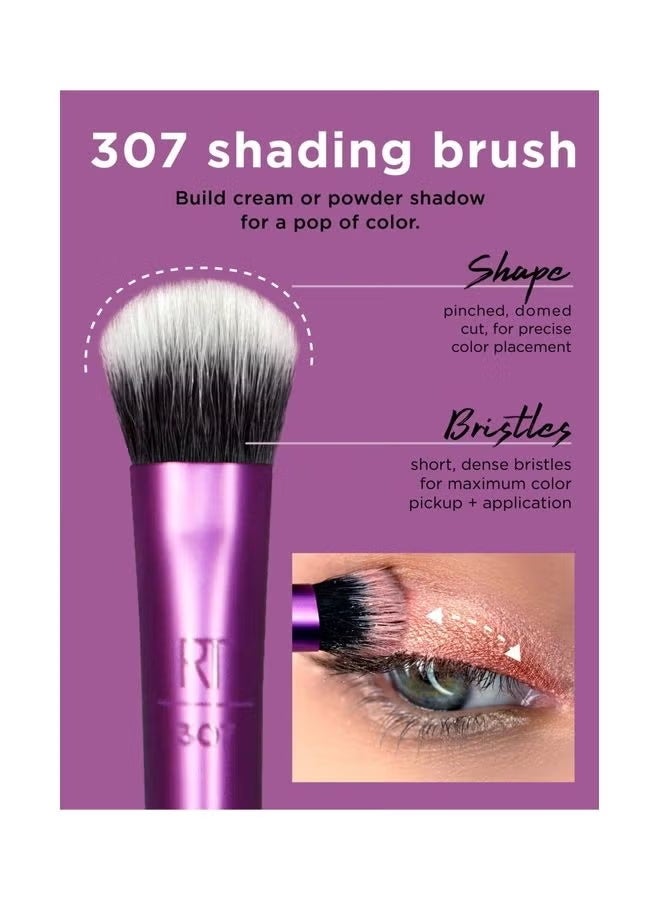 RT Eye Makeup Brush Set 8 Pieces Multicolor Brushes for Eyeshadow Blending Eyeliner and Mascara Lightweight Aluminum Handle Daily Makeup Essentials - Image 4