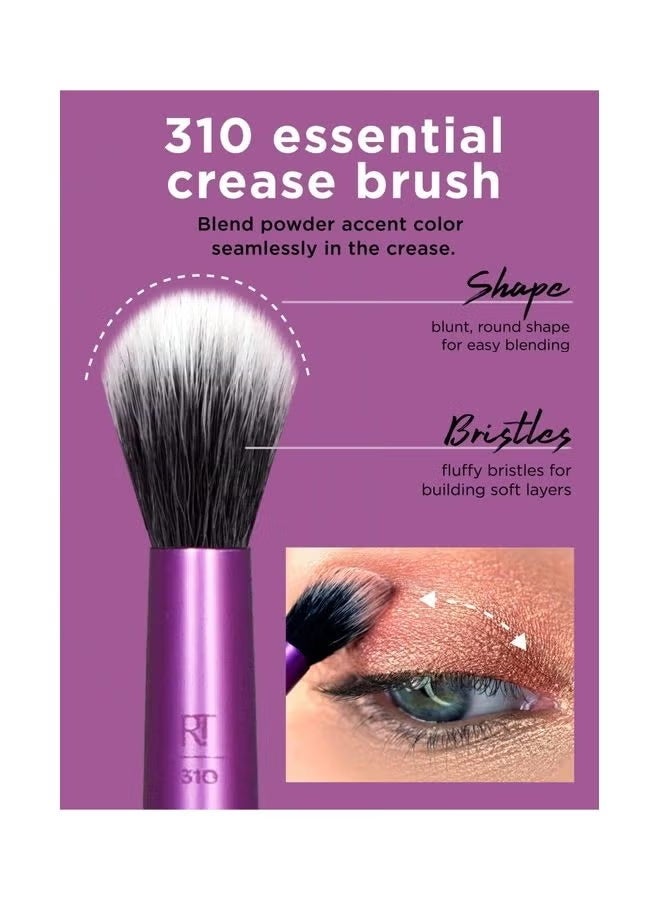 RT Eye Makeup Brush Set 8 Pieces Multicolor Brushes for Eyeshadow Blending Eyeliner and Mascara Lightweight Aluminum Handle Daily Makeup Essentials - Image 5