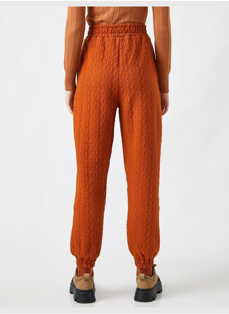 KOTON Elastic Waist Patterned Sweatpants