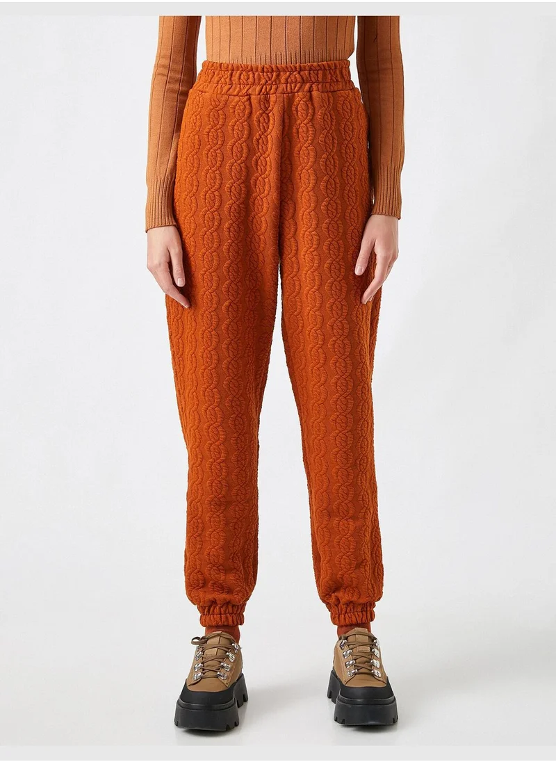 KOTON Elastic Waist Patterned Sweatpants