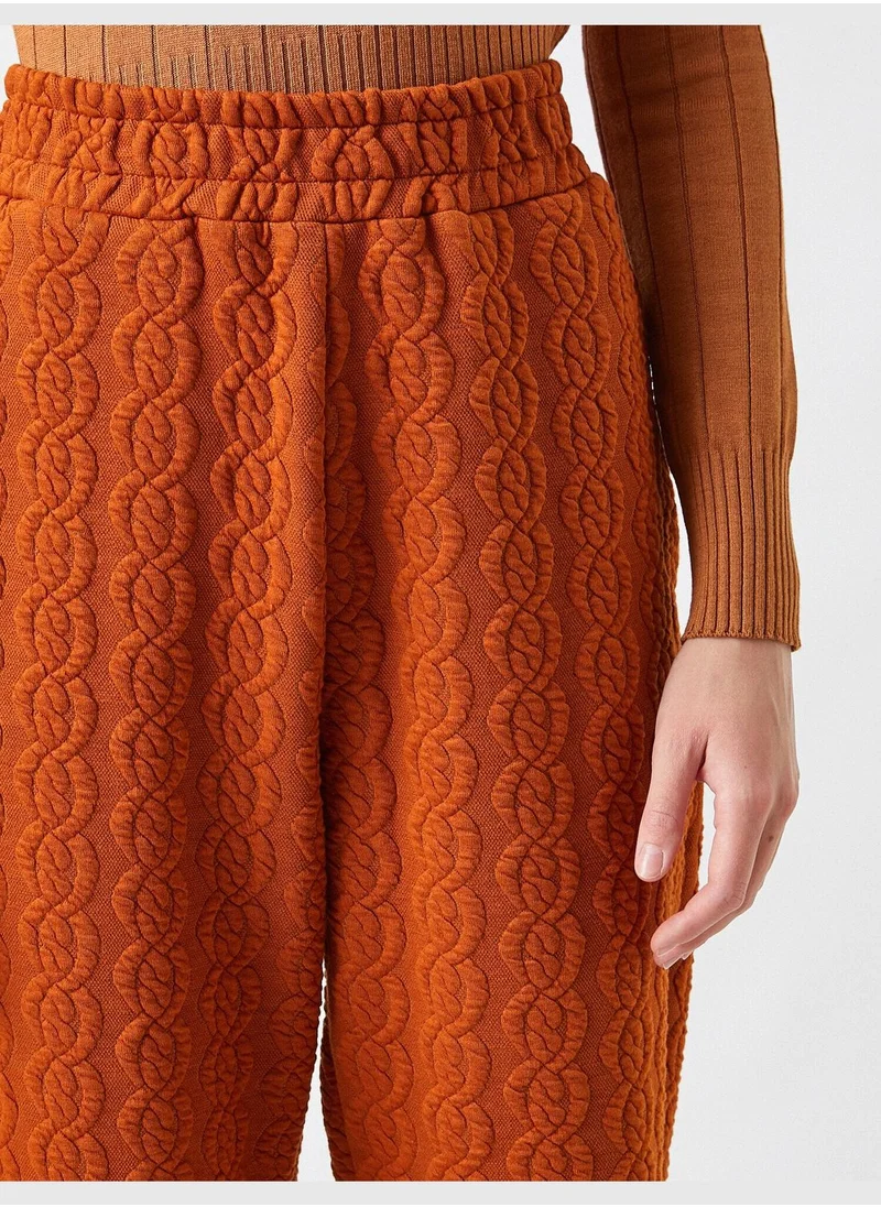 KOTON Elastic Waist Patterned Sweatpants