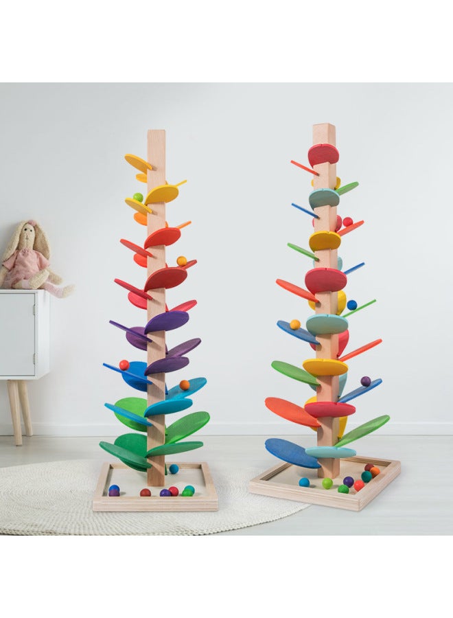 Wooden Music Tree Baby Rolling Ball Track Early Education Intelligence Toys Ins Rainbow Blocks Musical Tree Children Educational Toy-Color:cpc Certified Small Size Music Tree 0.37 Kg12.5 * 12.5*29cm  - Image 2