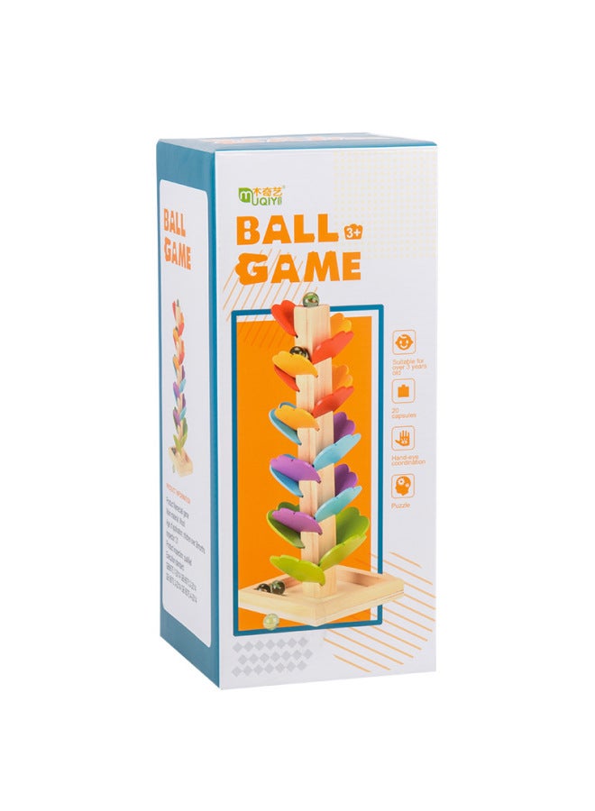 Wooden Music Tree Baby Rolling Ball Track Early Education Intelligence Toys Ins Rainbow Blocks Musical Tree Children Educational Toy-Color:cpc Certified Small Size Music Tree 0.37 Kg12.5 * 12.5*29cm  - Image 1