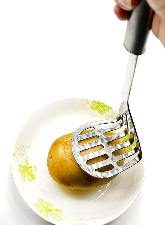 Aliotech Heavy Duty Stainless Steel Potato Masher Manual Masher Kitchen Tool Household Manual Potato Mashers for Potato Avocado Bean Fruits and more(Stainless Steel) - Image 3