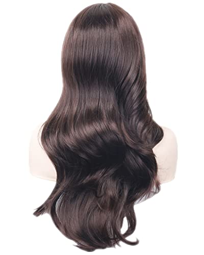 ANESHE Wigs 28" Long Wavy Hair Heat Resistant Cosplay Wig for Women (Dark Brown) - Image 4