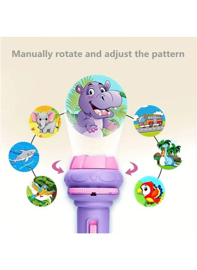 ChicVibe - Kids Flashlight with 24 Projection Patterns – 3 Card Set, Bedtime Light & Early Educational Toy for Toddlers, Purple - Image 1