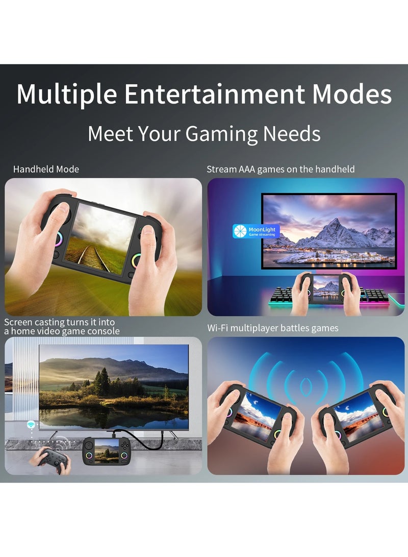 ANBERNIC  RG CubeXX Retro Handheld Game Console 3.95 Inch IPS Screen Linux System Built In 128G TF Card 5056 Games Support HDMI TV Output 5G WiFi Bluetooth 4.2 (Beige) - Image 5