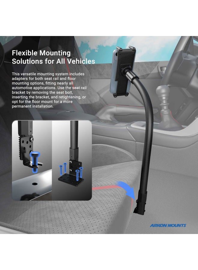 Arkon Mounts - Car Seat Rail Phone or Tablet Mount | Flexible Positioning | 22" Gooseneck | 360° Adjustability | Tablet Holder fits iPhone, Galaxy, Note and more | Up to 8" Screen Size - Image 5