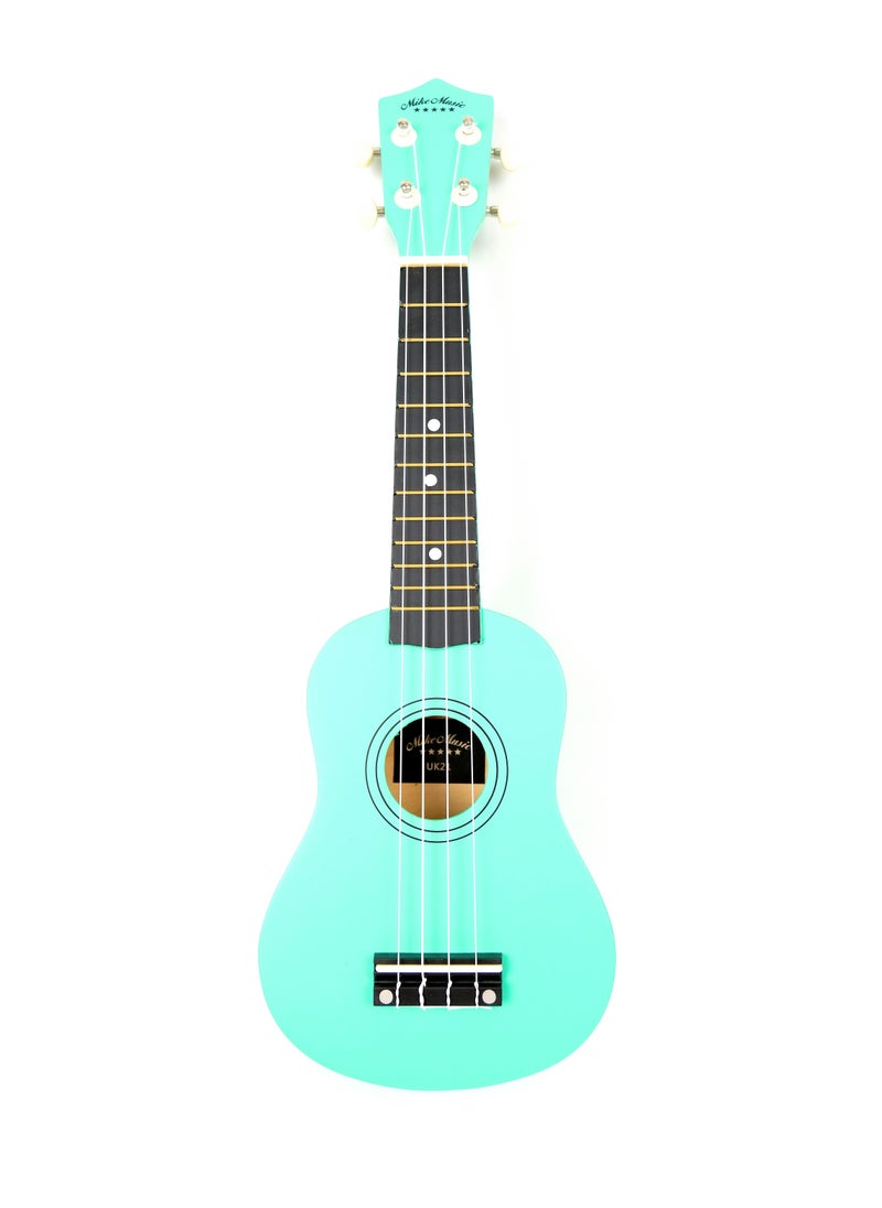 Mike Music 21inch ukulele with Bag, Strap, Pick, and Extra Strings (Green)  - Image 4