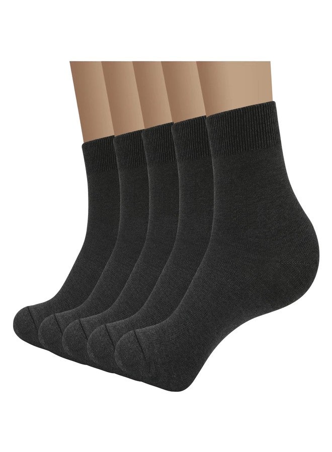 SERISIMPLE Viscose Bamboo Men's Breathable Quarter Thin Ankle High Socks - Comfort Cool Soft 5 Pairs (US, Alpha, Large, Regular, Grey2) - Image 1
