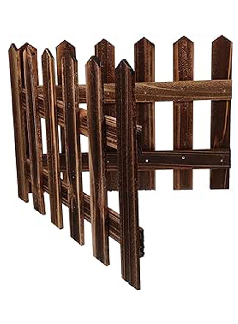 LINGWEI Wooden Garden Border Wooden Garden Edging Barrier Brown 160x40x1cm - Image 4