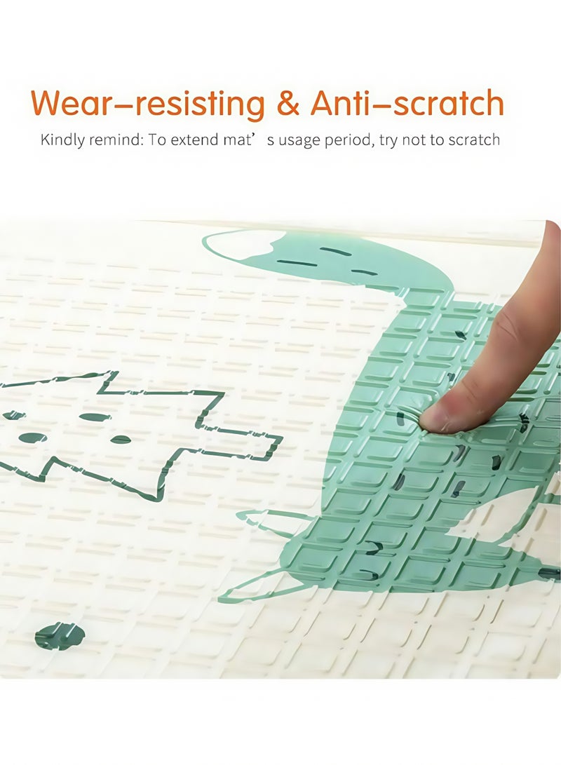 إتش كيو جيمنغ سجادة لعب للأطفال، 180 × 100 سم، سجادة زحف للأطفال، سجادة كبيرة قابلة للطي وسميكة للغاية للأطفال، سجادة لعب عكسية من الإسفنج الناعم غير القابل للانزلاق، سجادة لعب مزدوجة الجوانب مقاومة للماء للعب على الأرض - Image 4