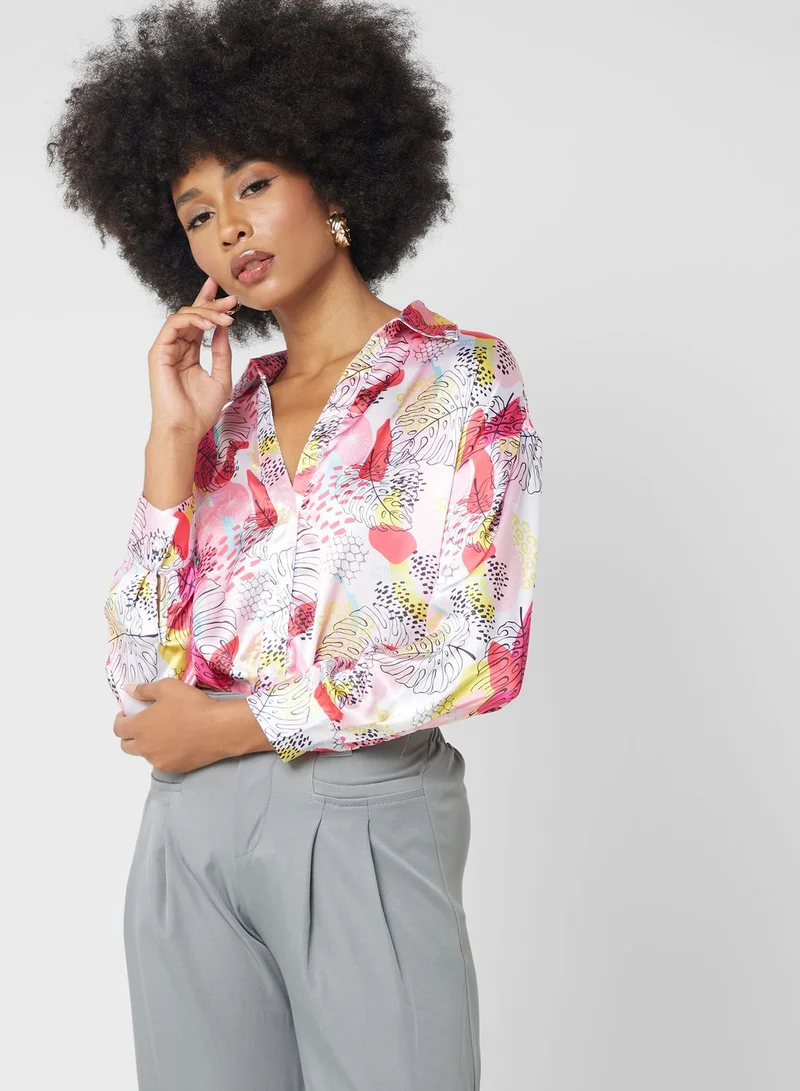 ELLA Printed Button Down Shirt