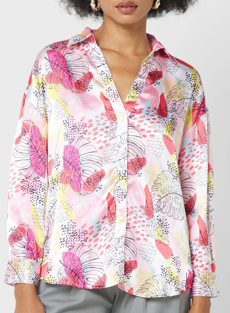 ELLA Printed Button Down Shirt