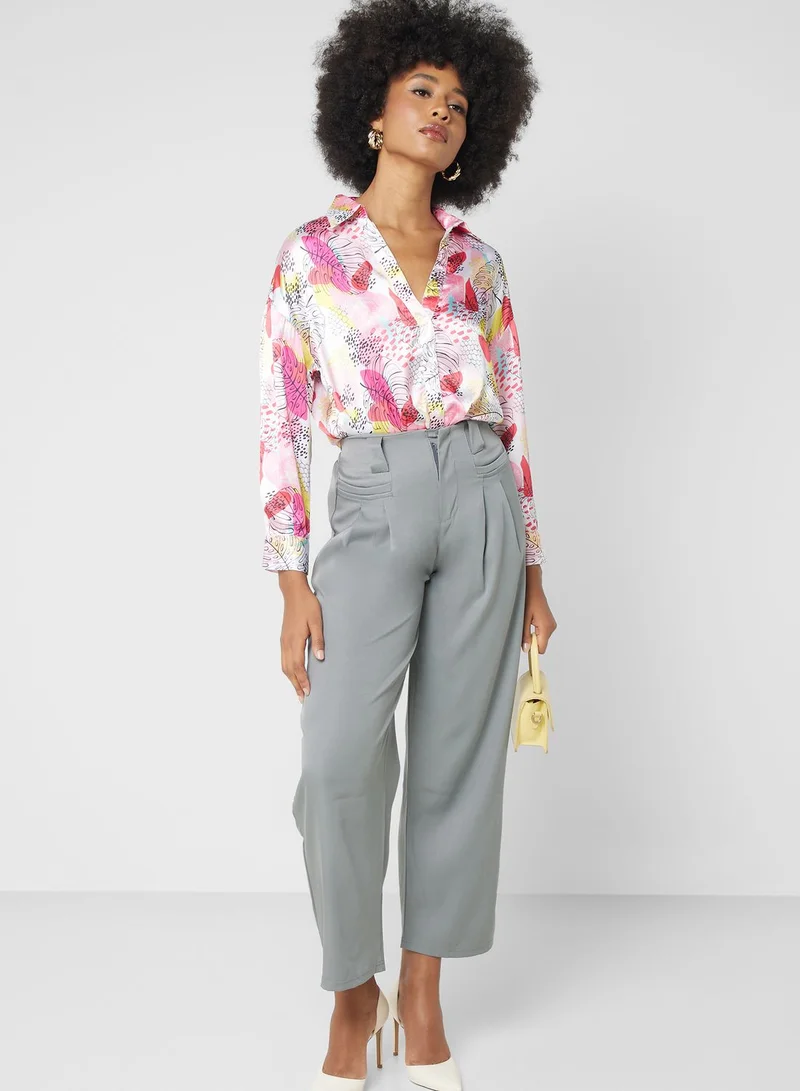 ELLA Printed Button Down Shirt