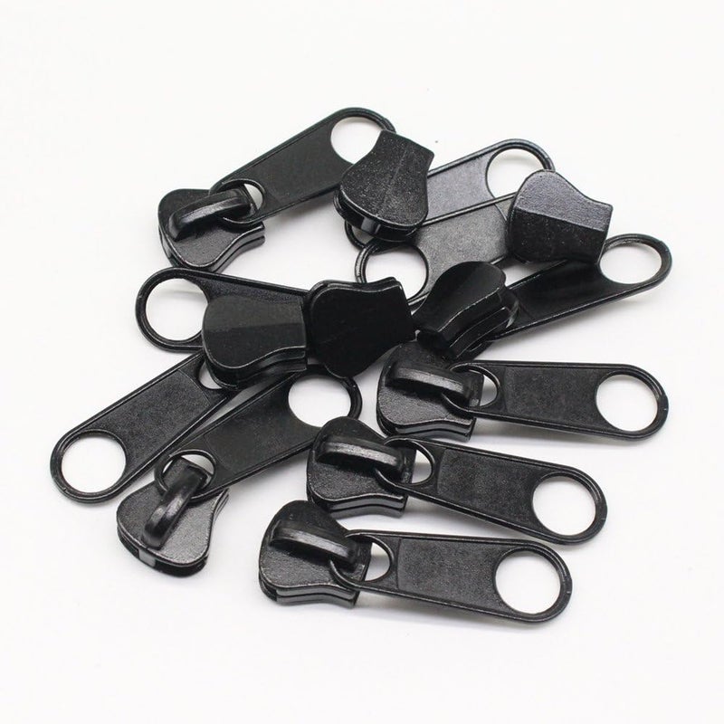 YaHoGa 10 Large Plastic Zipper by The Yard Bulk Black 10 Yards with 10pcs Long Sliders for DIY Sewing Tailor Crafts Canvas Bags Tents 10 Yards - Image 3