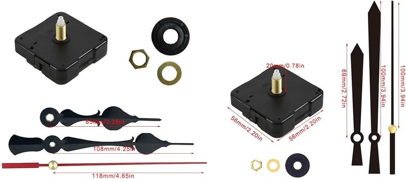 Clock Movement Replacement Set for 5-8mm Thickness Panel Wall Quiet Operate Easy Installation with Hands Set - Image 2