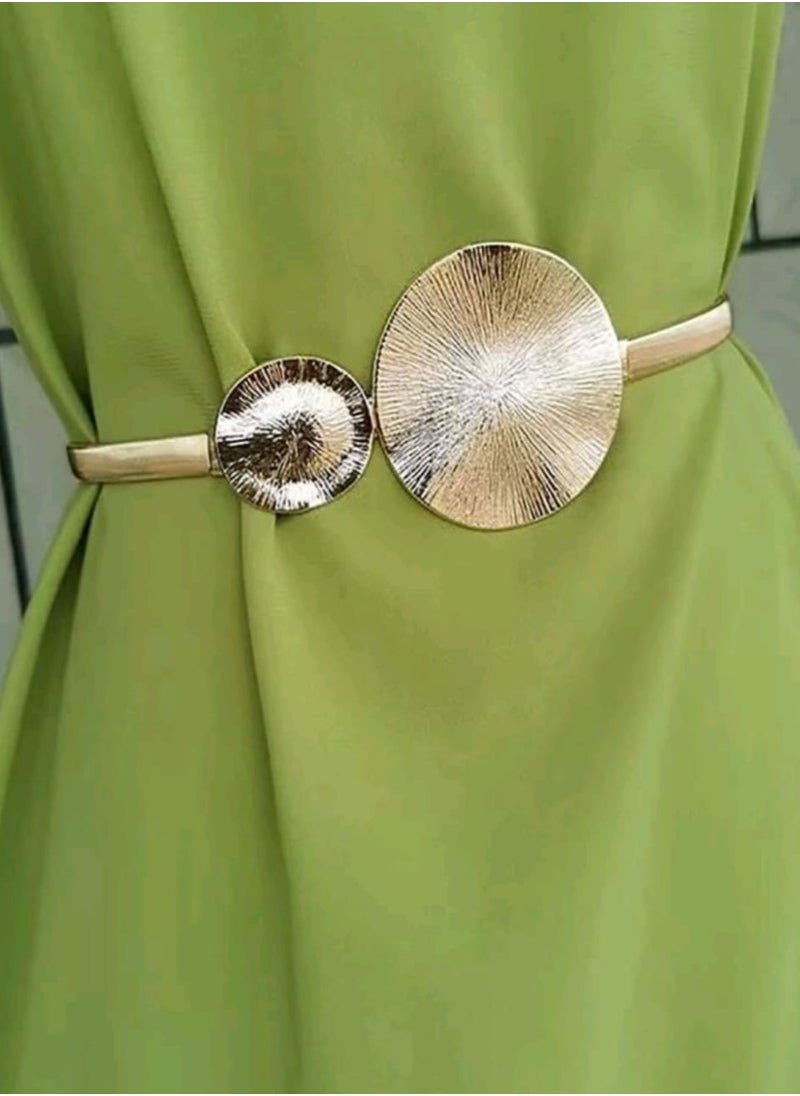 شي إن سلسلة خصر مرنة بسيطة وعصرية للنساء من المعدن باللون الذهبي بتصميم ربيعي أنيق  - Image 1