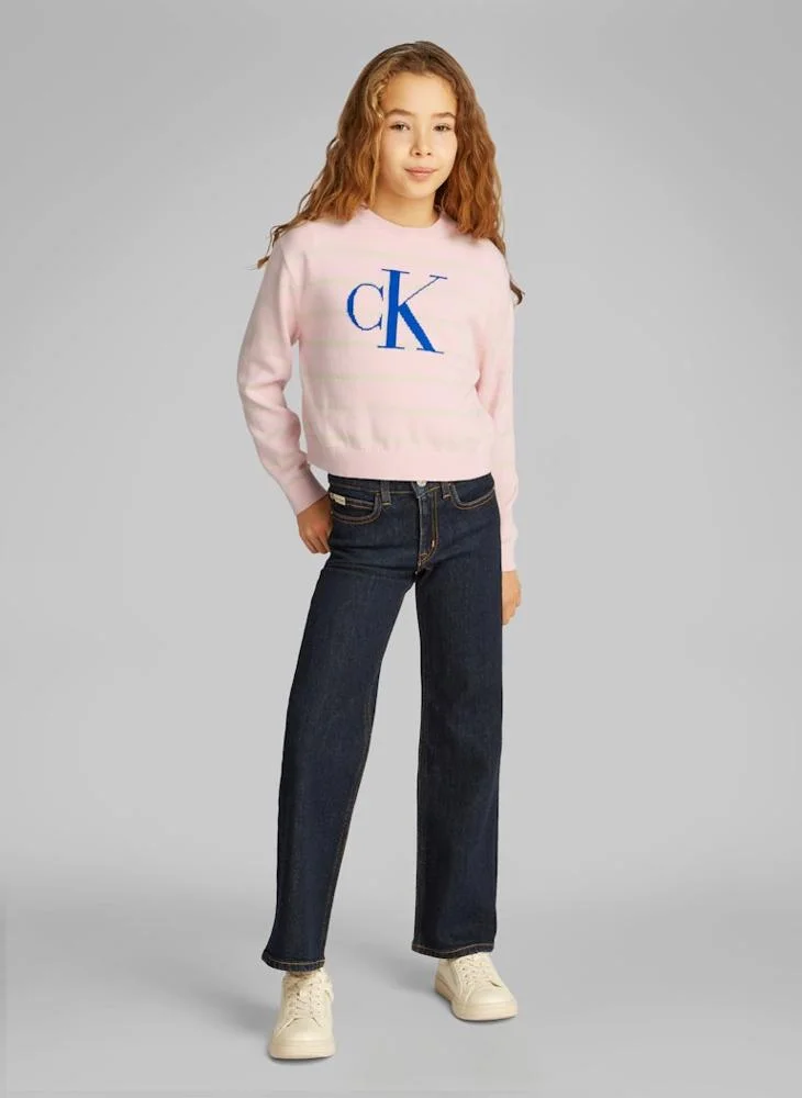 كالفن كلاين جينز Kids Stripe Logo Sweater