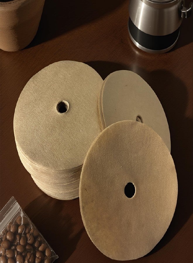Litboom 300 Count Percolator Coffee Filters-3.75 Inch Natural Unbleached Wood Pulp Paper, Disposable Disc Filters for Coffee Pots - Image 1