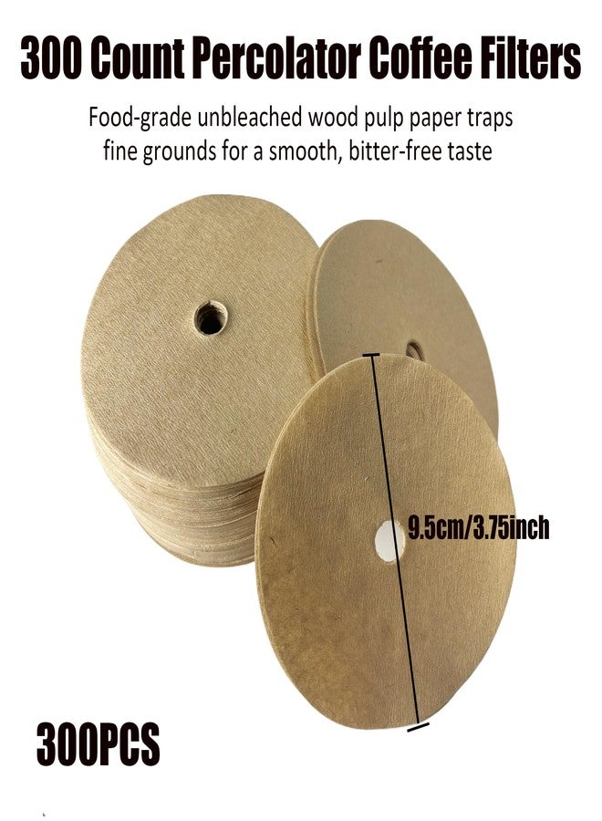 Litboom 300 Count Percolator Coffee Filters-3.75 Inch Natural Unbleached Wood Pulp Paper, Disposable Disc Filters for Coffee Pots - Image 3