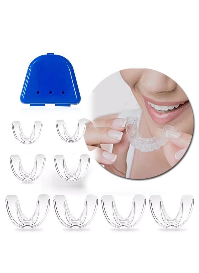 Mouth Guard for Grinding Teeth and Clenching Anti Grinding Teeth Custom Moldable Dental Guard，Dental Night Guards,Stops Bruxism, Eliminates Teeth Clenching 2 Sizes, Pack of 8with Travel Hygien
