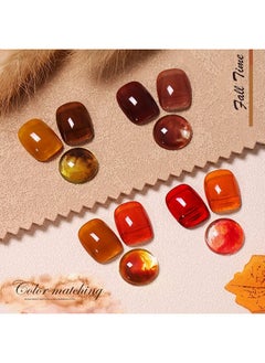 Allenbelle Jelly Gel Nail Polish Set 6 Color,Sheer Brown Gel Nail Polish Set,Uv Led Soak Off Polish Home Diy Manicure Nail Salon Varnish  - Image 2