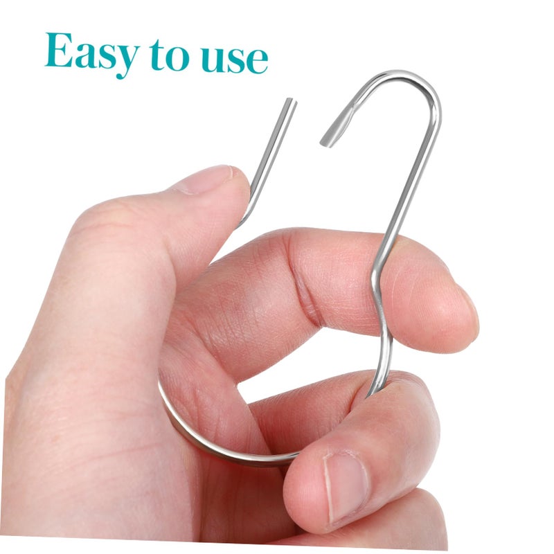 Silver Metal Gourd Shaped Shower Curtain Hooks 60Pcs Rustproof Bathroom Organizer Clips - Image 5