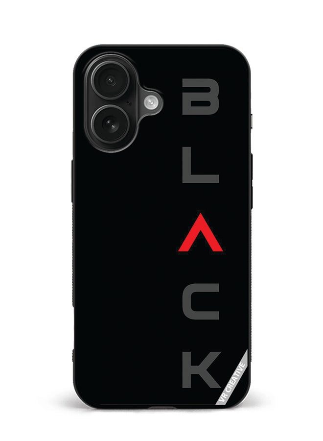 Protective Case Cover For Apple iPhone 16 Black Design Multicolour