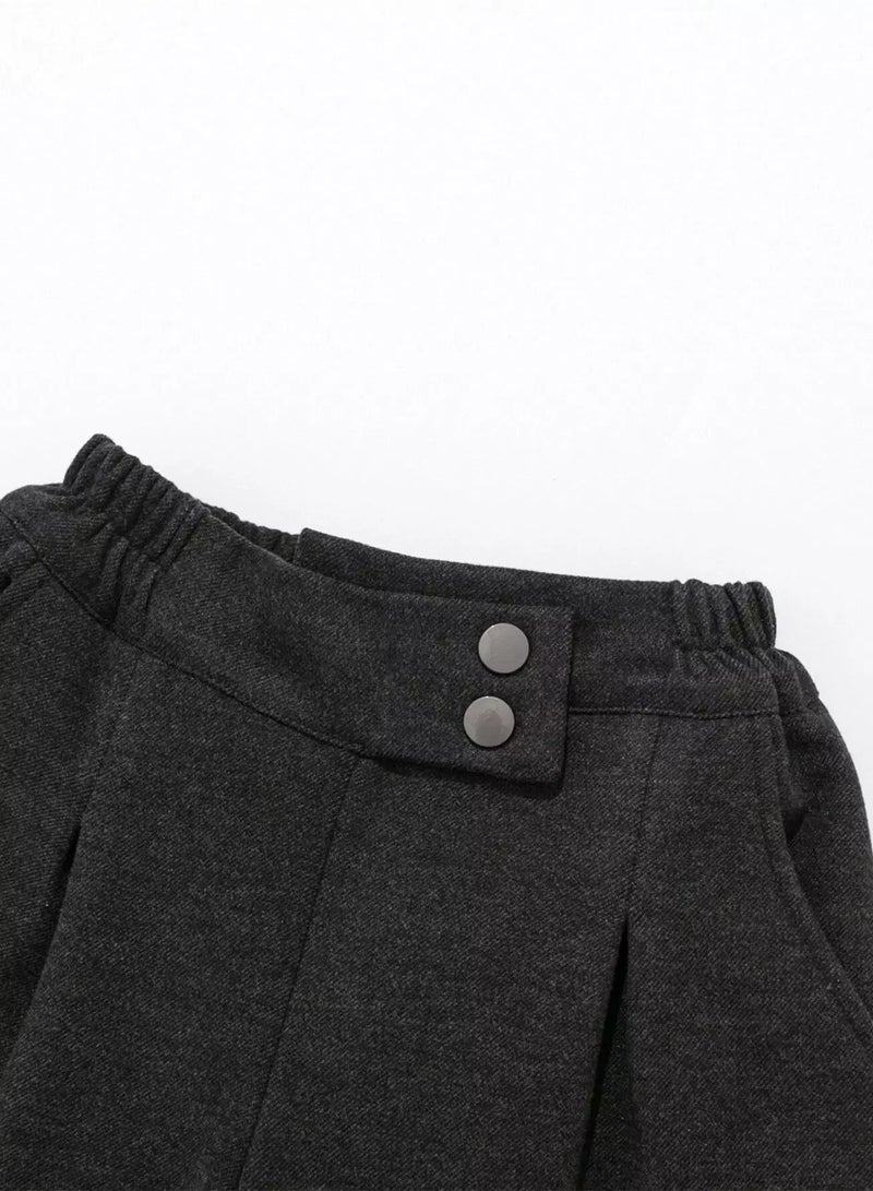 Girls Button Fly Plicated Pants  - Image 5