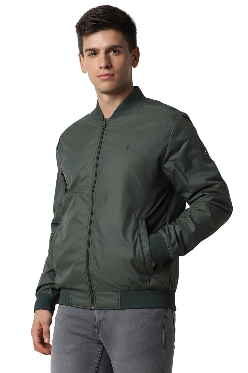 Van Heusen Polyester Sport Men's Car Standard Coat (Vsjkabofw70774_Olive_M), Grey - Image 2