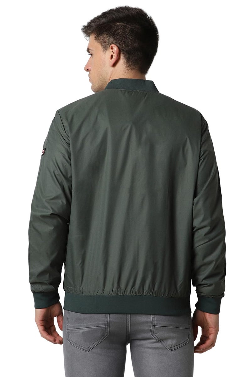 Van Heusen Polyester Sport Men's Car Standard Coat (Vsjkabofw70774_Olive_M), Grey - Image 3
