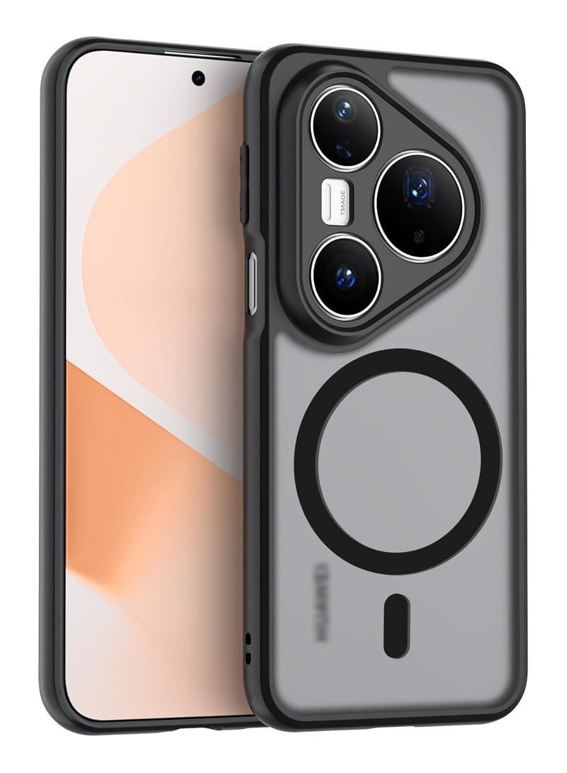غطاء مغناطيسي لهاتف Huawei Pura 80 Ultra، متوافق مع MagSafe، غطاء خلفي للهاتف مصنوع من TPU+PC مقاوم للصدمات بملمس غير لامع، حماية نحيفة مقاومة لبصمات الأصابع - Image 1