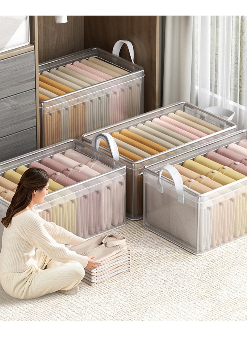 CityRiya-Long Clothing Storage Bins 6 Pcs Clothes Storage Box for Closet Foldable Storage Baskets Cube Closet Organizer Clothes Storage Containers Boxes for Organizing Shelves Clothes, Toys, Office  - Image 5