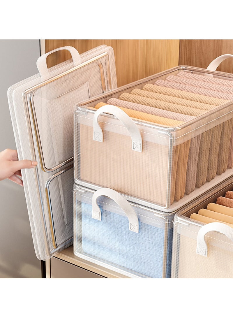 CityRiya-Long Clothing Storage Bins 6 Pcs Clothes Storage Box for Closet Foldable Storage Baskets Cube Closet Organizer Clothes Storage Containers Boxes for Organizing Shelves Clothes, Toys, Office  - Image 3