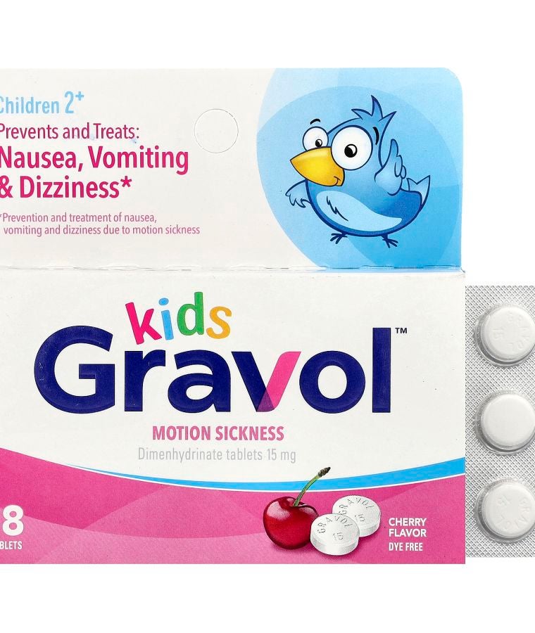 Kids Motion Sickness Children 2+ Cherry 15 mg 18 Tablets