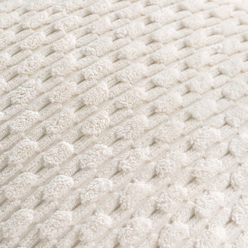 Cozoomy Set of 4 Cream White Decorative Pillow Covers 18x18 Inch Corduroy Throw Pillow Covers for Bed Couch Sofa Living Room Soft Cushion Cases - Image 5