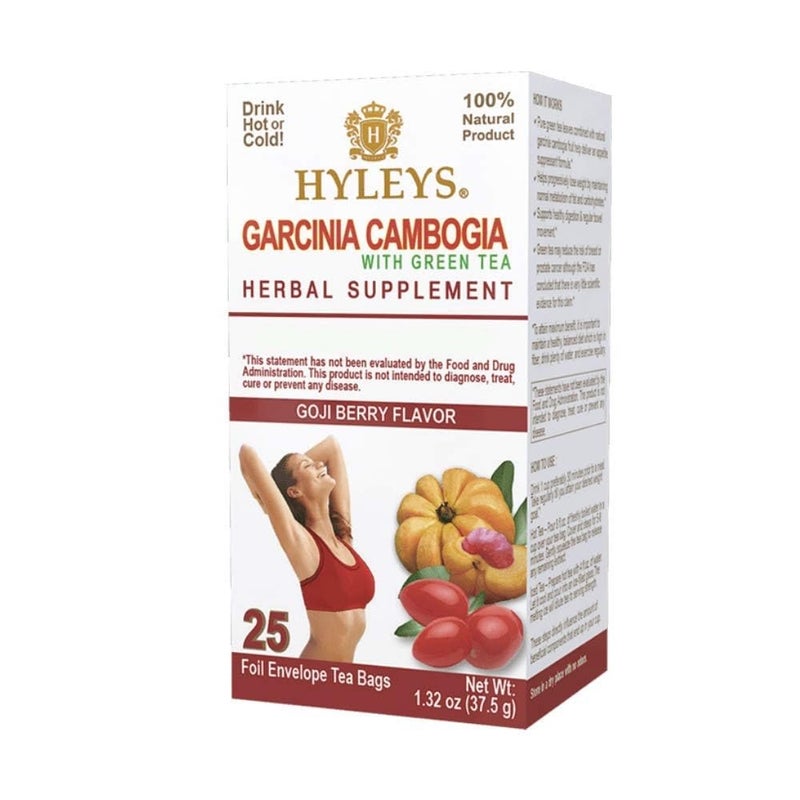 HYLEYS Tea Garcinia Cambogia Green Tea with Goji Berry Flavor  25 Tea Bags 12 Pack  300 Tea Bags Total - Image 1