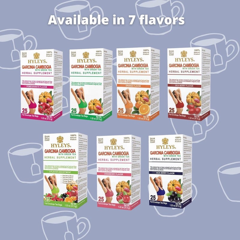 HYLEYS Tea Garcinia Cambogia Green Tea with Goji Berry Flavor  25 Tea Bags 12 Pack  300 Tea Bags Total - Image 5