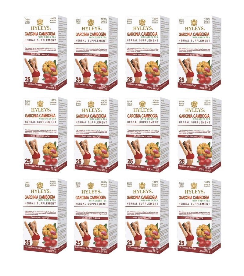 HYLEYS Tea Garcinia Cambogia Green Tea with Goji Berry Flavor  25 Tea Bags 12 Pack  300 Tea Bags Total - Image 3