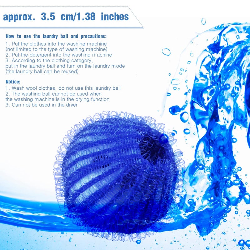 Blulu بلولو 18 قطعة مزيل شعر الحيوانات الأليفة كرات مجفف الغسيل قابلة لإعادة الاستخدام آلة غسل مزيل شعر الحيوانات الأليفة كلب قطة مزيل الوبر (أزرق فاتح، أزرق، رمادي، أسود، بنفسجي، وردي) - Image 2