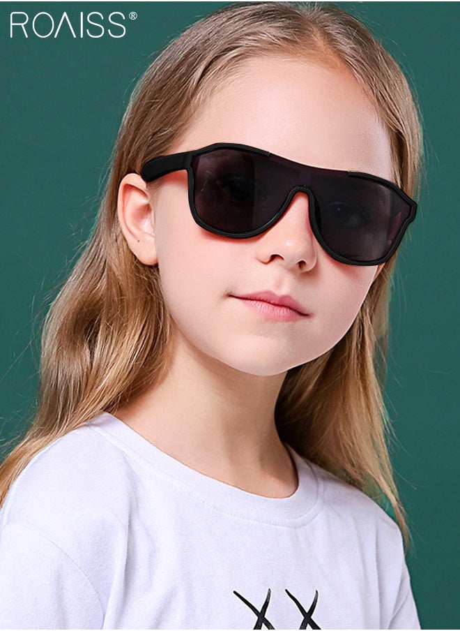 roaiss Aviator Polarized Sunglasses for Kids, UV400 Protection Cute Beach Holiday Sun Glasses with Lightweight Flexible TPEE Frame for Boys Girls and Children Age 3-12, Black  - Image 2