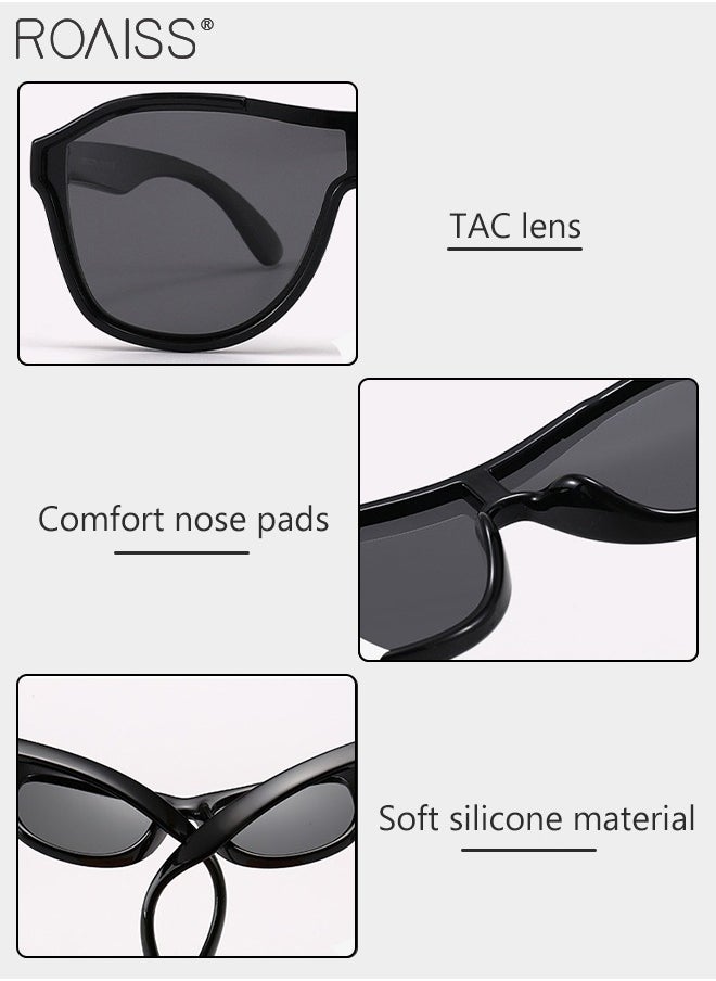 roaiss Aviator Polarized Sunglasses for Kids, UV400 Protection Cute Beach Holiday Sun Glasses with Lightweight Flexible TPEE Frame for Boys Girls and Children Age 3-12, Black  - Image 5