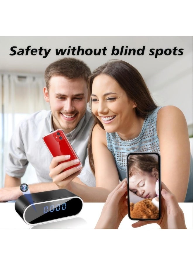 Security Camera with Clock, HD 1080P Indoor WiFi Camera with Night Vision and Motion Detection, Nanny Camera for Home Office, and more.