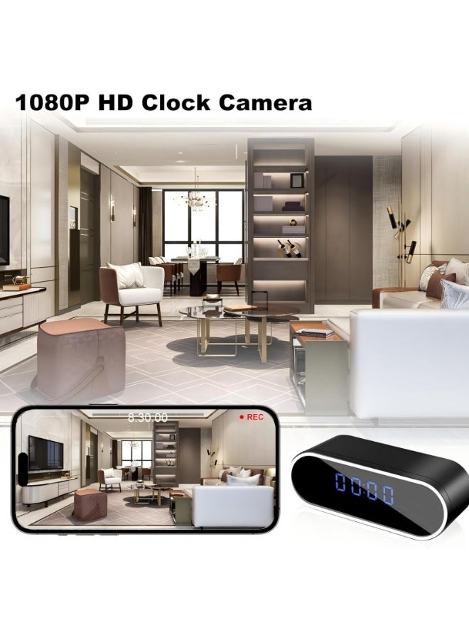 Security Camera with Clock, HD 1080P Indoor WiFi Camera with Night Vision and Motion Detection, Nanny Camera for Home Office, and more.