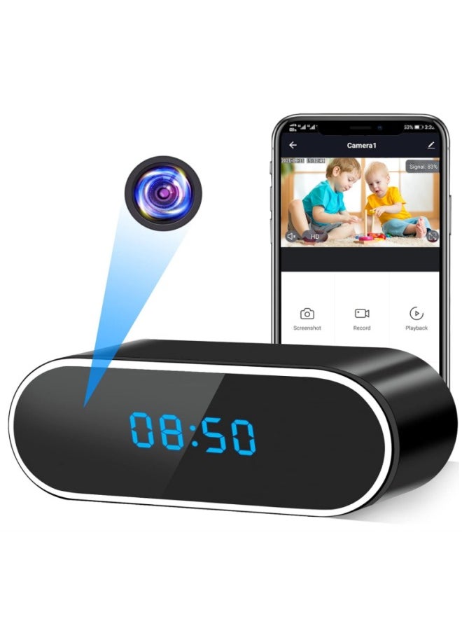 Security Camera with Clock, HD 1080P Indoor WiFi Camera with Night Vision and Motion Detection, Nanny Camera for Home Office, and more.