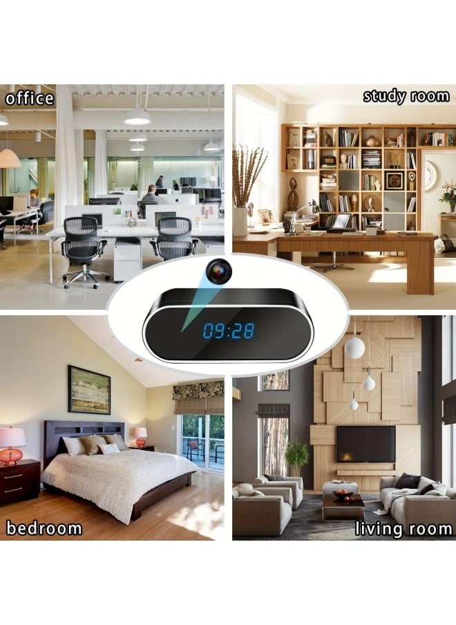 Security Camera with Clock, HD 1080P Indoor WiFi Camera with Night Vision and Motion Detection, Nanny Camera for Home Office, and more.