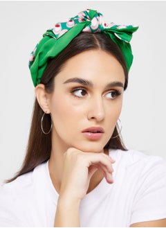 Ginger Oversized Bow Heart Print Headband  - Image 1