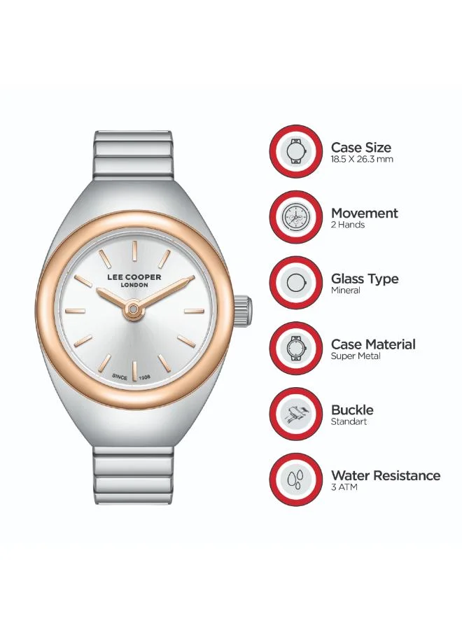Lee Cooper  Unisex Metal Analog  Ring Watch LC08357.530 - 18.5 mm  | Best Price UAE