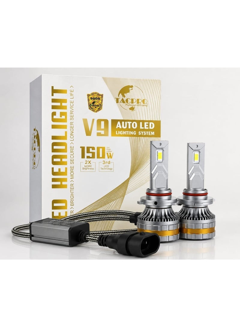 تاكبرو مصباح أمامي LED عالي الطاقة مقاوم للماء، مقاس: M8 Pro: HB3 (9005) - Image 1